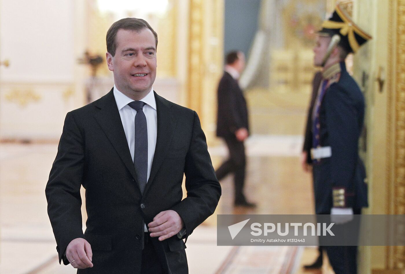 D. Medvedev listens to presidential address to Federal Assembly