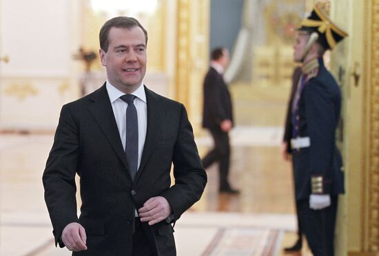 D. Medvedev listens to presidential address to Federal Assembly