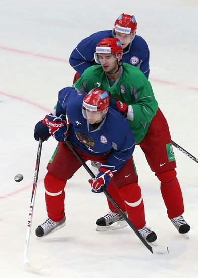 Ice Hockey. Channel One Cup. Russian team holds training
