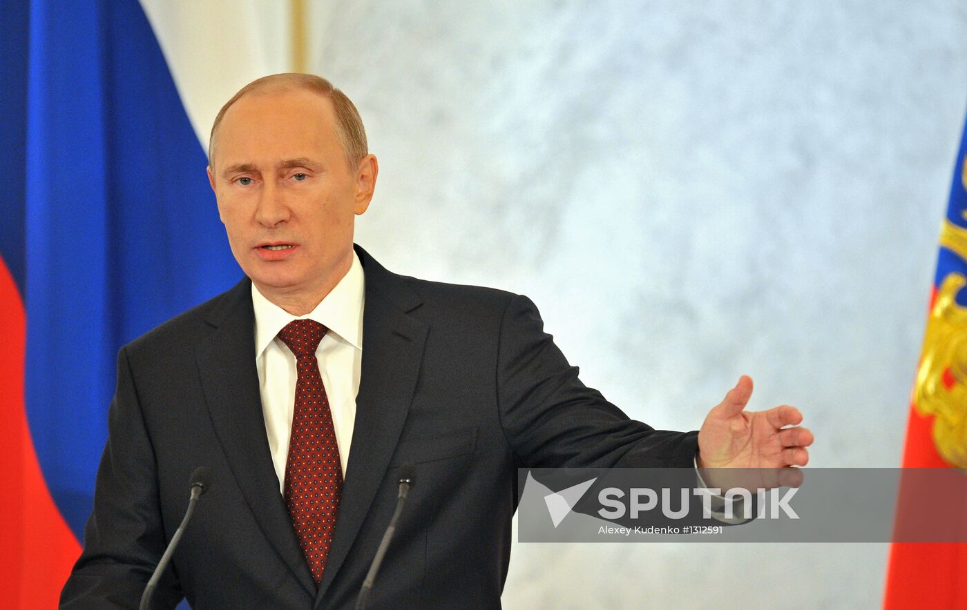 Russian President Putin's annual address to Federal Assembly