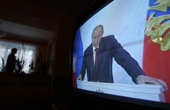 Vladimir Putin's address to Federal Assembly broadcast