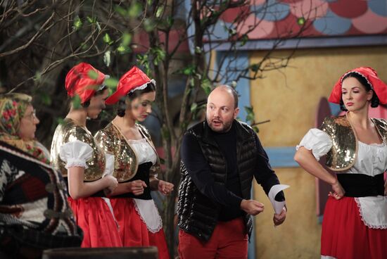 Filming of New Year's Eve TV show Little Red Riding Hood