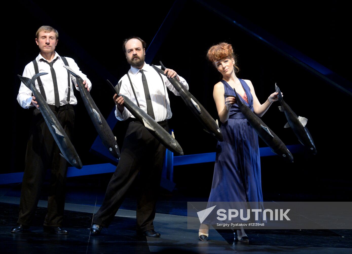 Rehearsal of play "Sailors and Whores" in Moscow