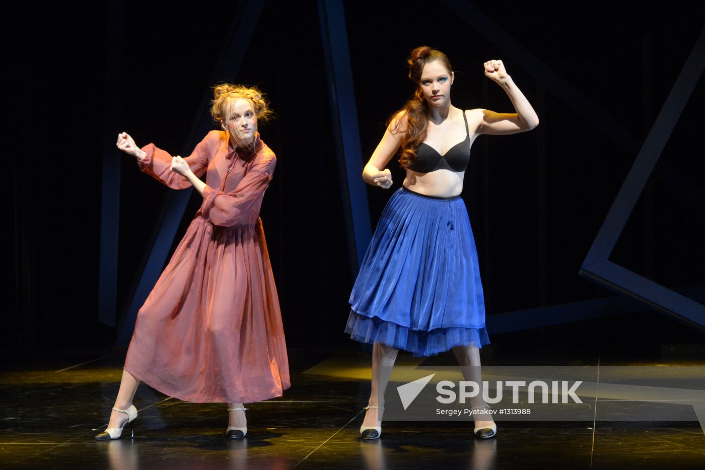 Rehearsal of play "Sailors and Whores" in Moscow