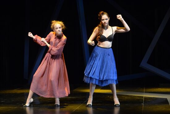 Rehearsal of play "Sailors and Whores" in Moscow