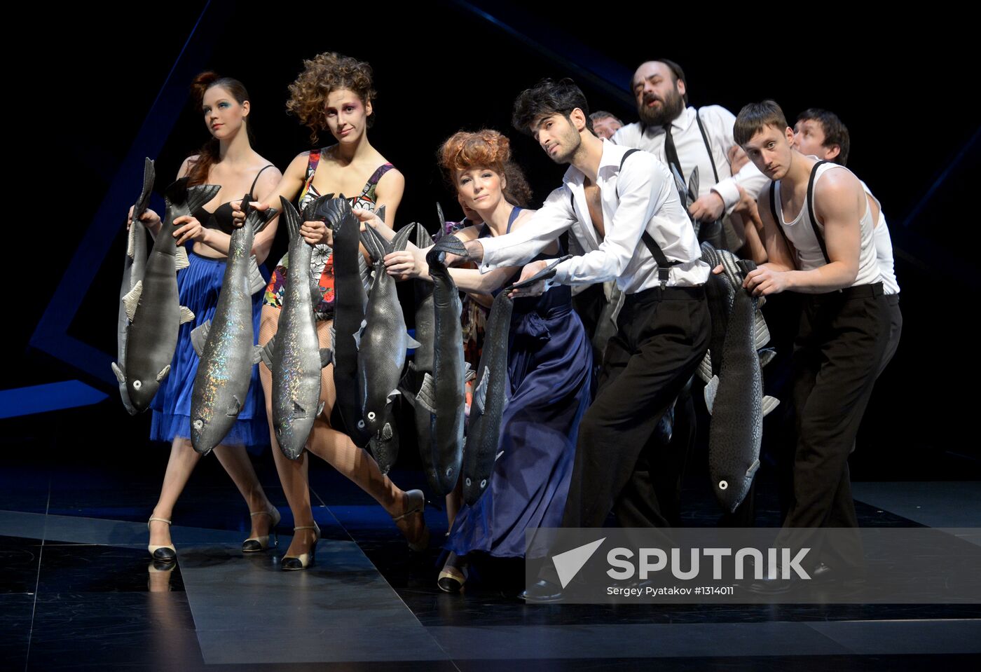 Rehearsal of play "Sailors and Whores" in Moscow