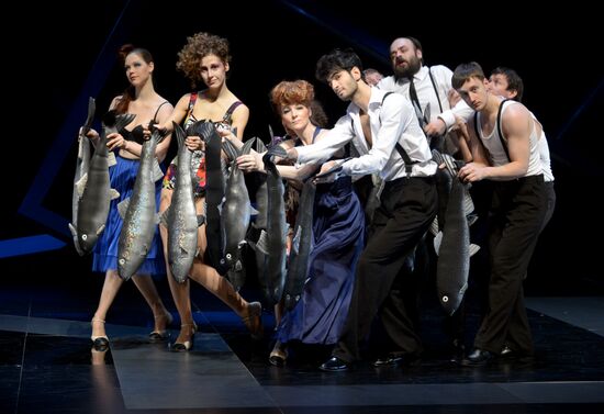 Rehearsal of play "Sailors and Whores" in Moscow