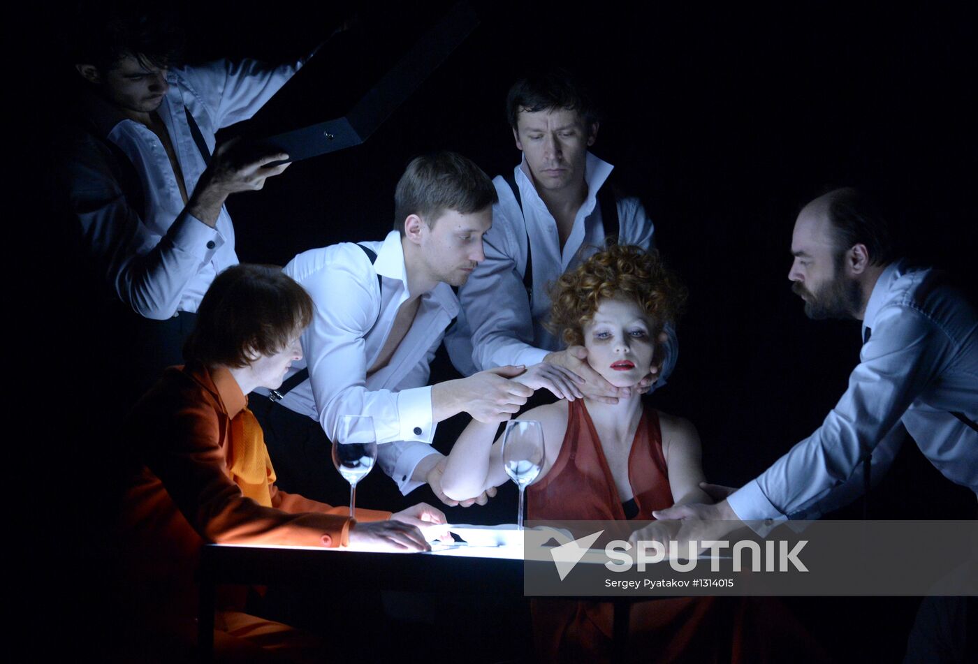Rehearsal of play "Sailors and Whores" in Moscow