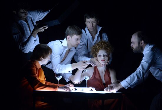 Rehearsal of play "Sailors and Whores" in Moscow