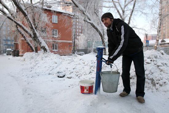 Severe cold in Russian regions