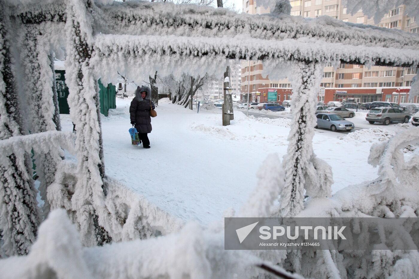 Severe cold in Russian regions