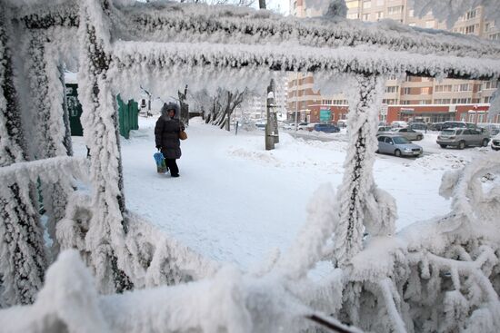 Severe cold in Russian regions