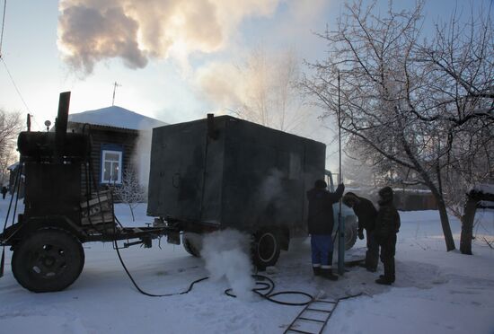 Severe cold in Russian regions