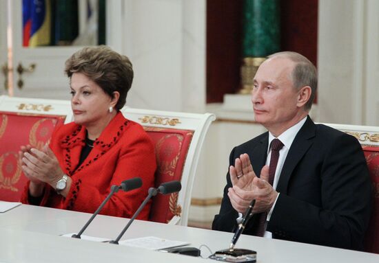 Vladimir Putin and Dilma Rousseff meet in Moscow