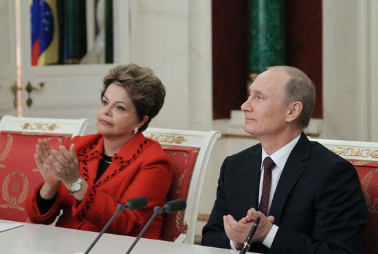 Vladimir Putin and Dilma Rousseff meet in Moscow
