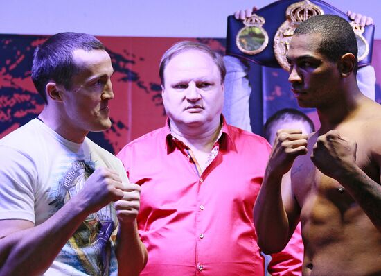Boxing. D.Lebedev and S.Silgado during weigh-in for their fight