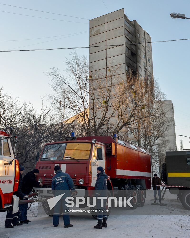 Explosion in residential house in Kharkov