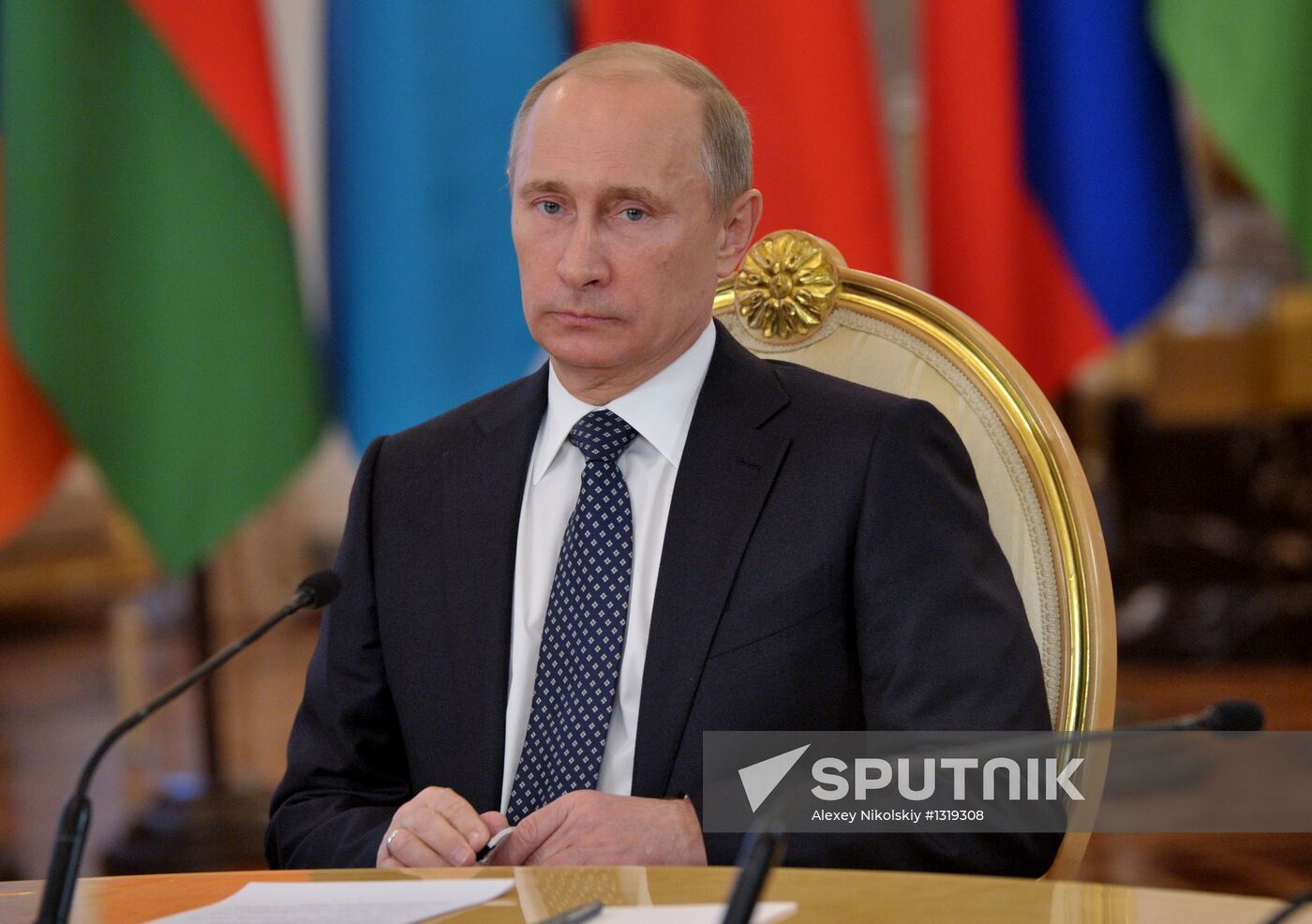 Vladimir Putin at CSTO Council meeting in the Kremlin