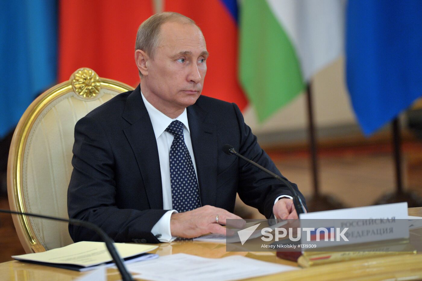 Vladimir Putin at CSTO Council meeting in the Kremlin