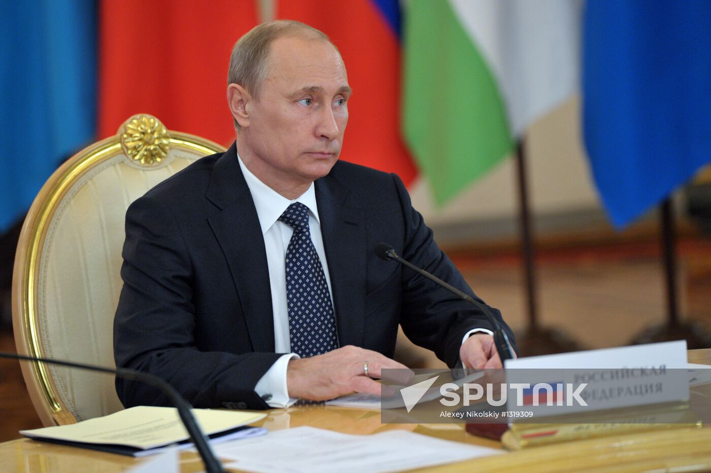 Vladimir Putin at CSTO Council meeting in the Kremlin