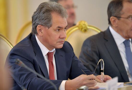 Sergei Shoigu at CSTO Council meeting at Kremlin
