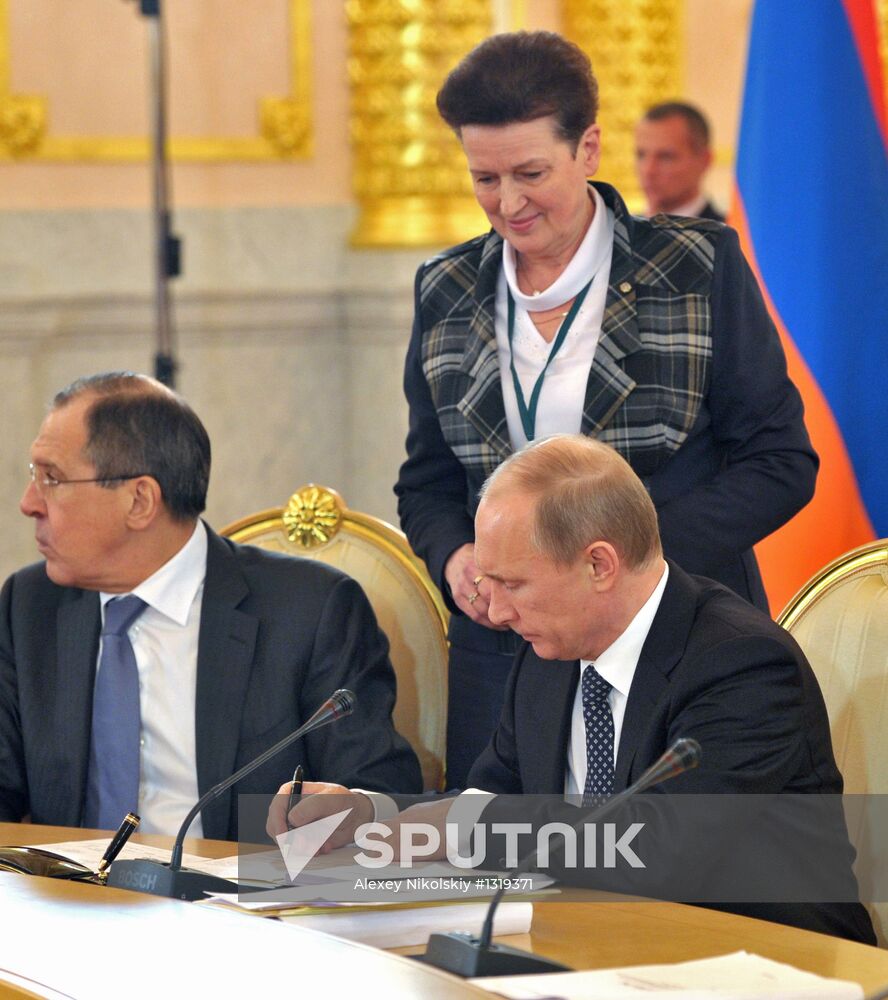 Vladimir Putin at CSTO Council meeting in the Kremlin
