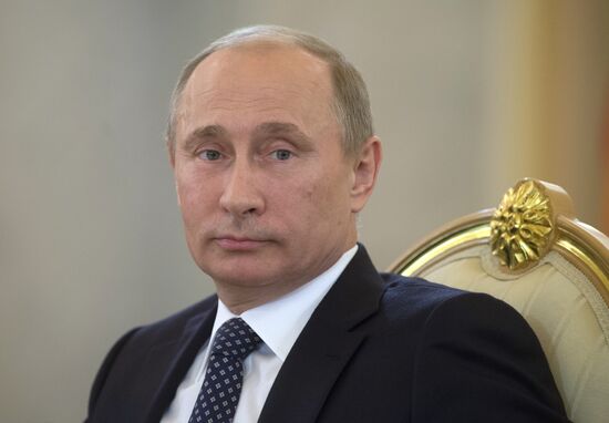 Vladimir Putin at CSTO Council meeting in the Kremlin