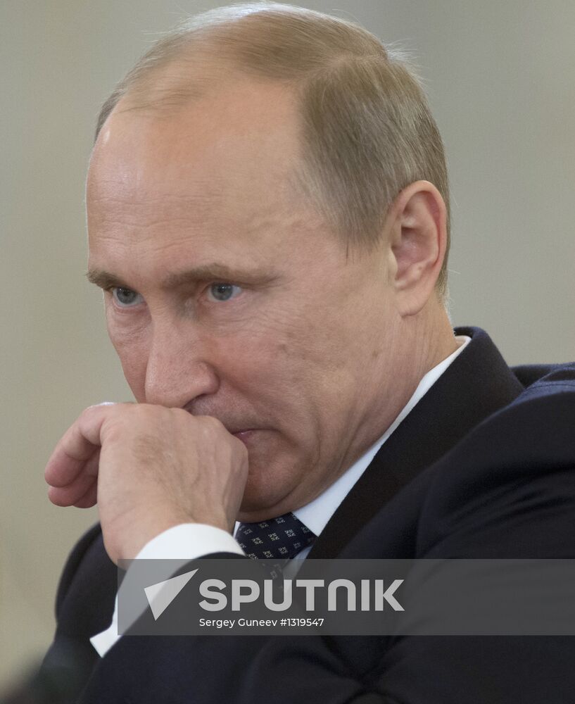 Vladimir Putin at CSTO Council meeting at Kremlin