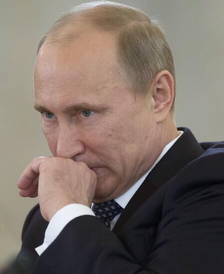 Vladimir Putin at CSTO Council meeting at Kremlin