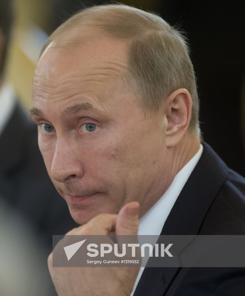 Vladimir Putin at CSTO Council meeting in the Kremlin