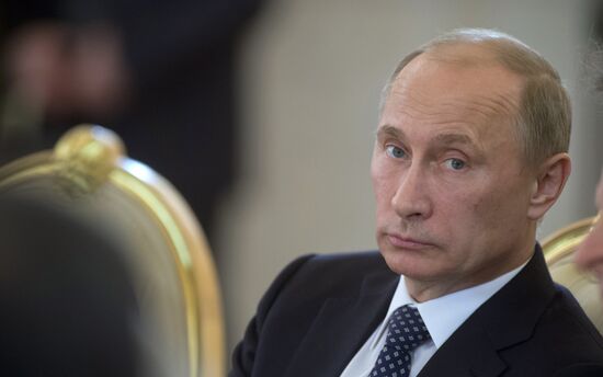 Vladimir Putin at CSTO Council meeting in the Kremlin