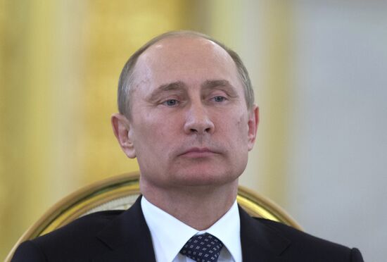 Vladimir Putin at CSTO Council meeting in the Kremlin