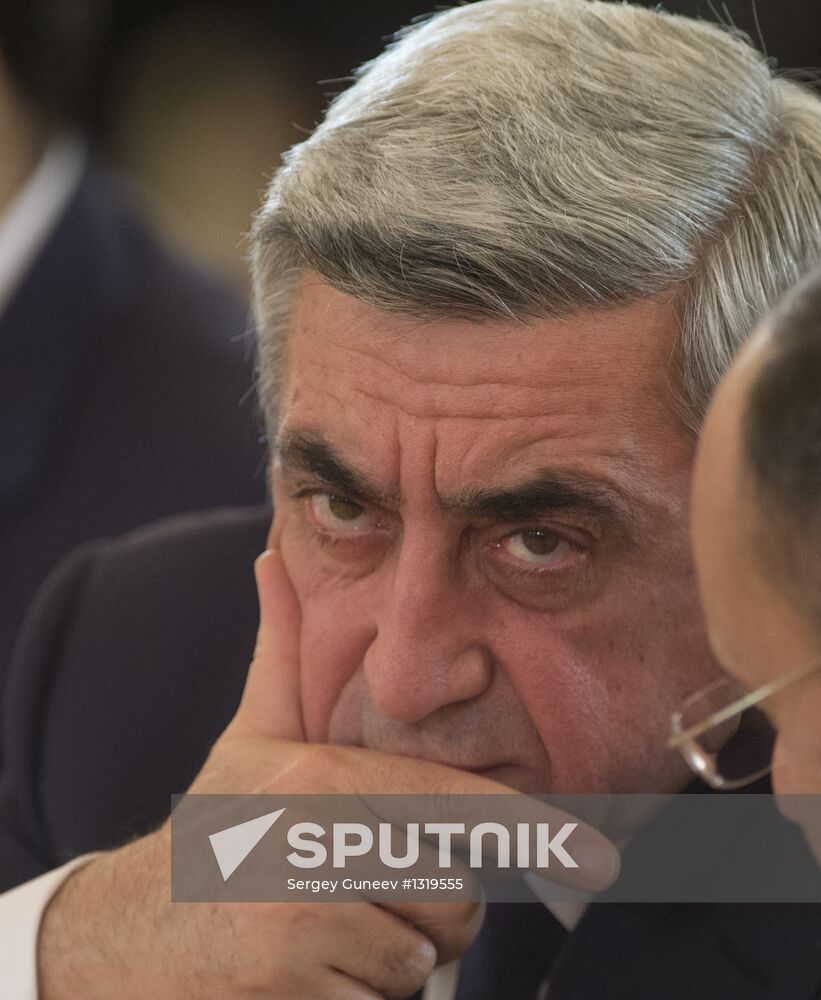 Serzh Sargsyan at CSTO Council meeting at Kremlin