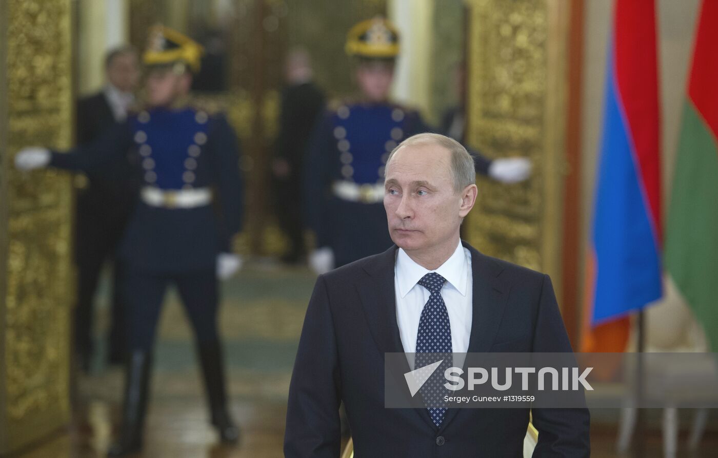 Vladimir Putin at CSTO Council meeting in the Kremlin