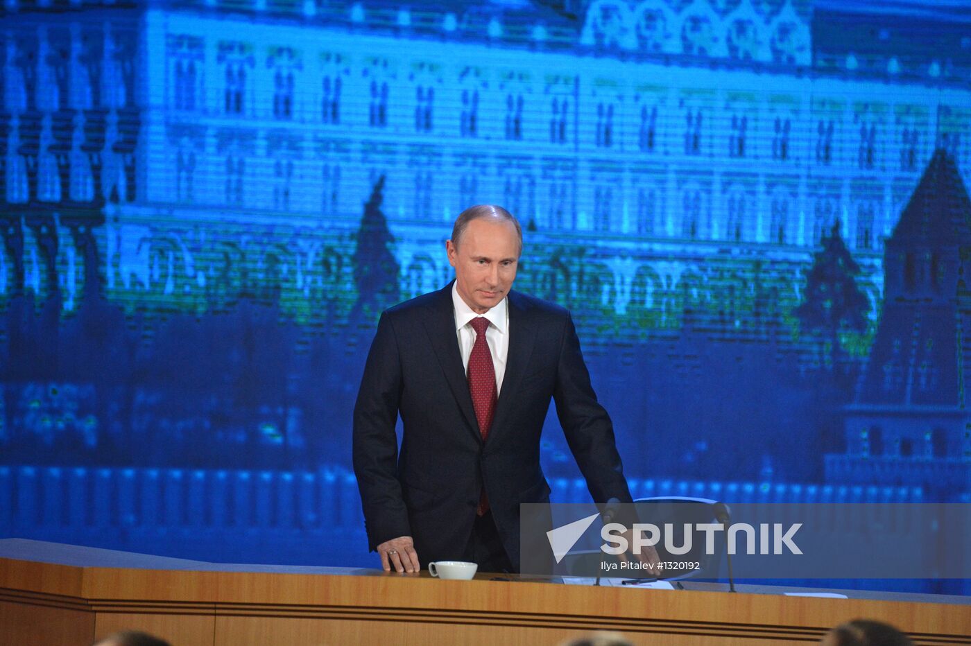 Vladimir Putin gives news conference