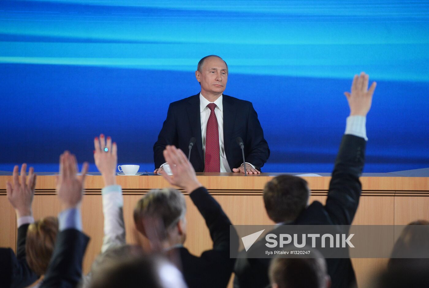 Vladimir Putin gives news conference