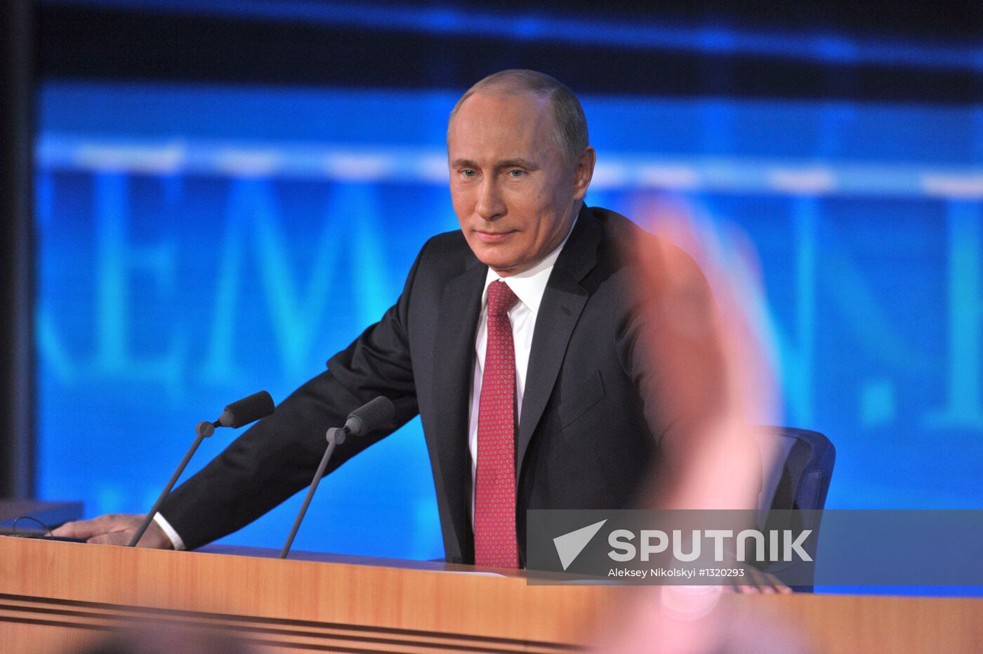 Vladimir Putin gives news conference