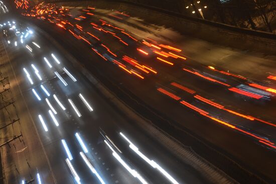 Road traffic in Moscow