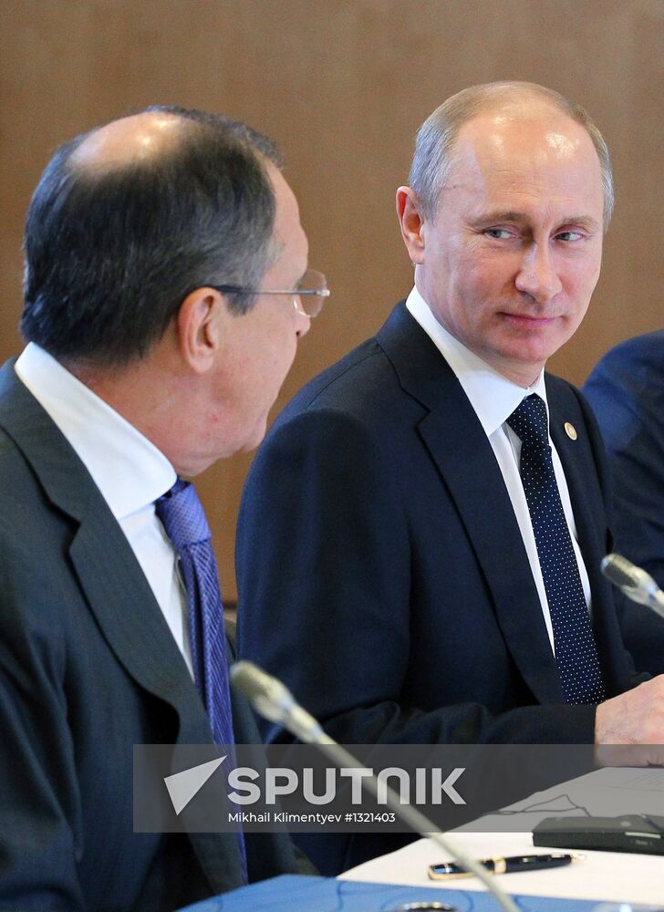 Vladimir Putin at Russia-EU summit in Brussels