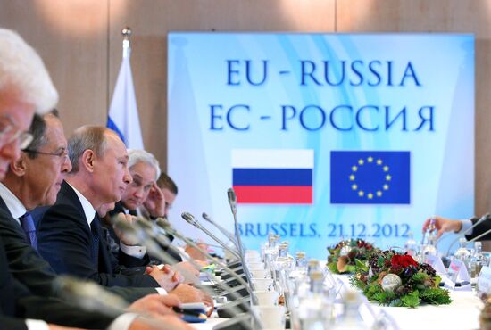 Vladimir Putin at Russia-EU summit in Brussels