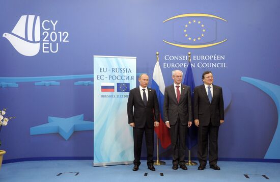 Vladimir Putin at Russia-EU summit in Brussels