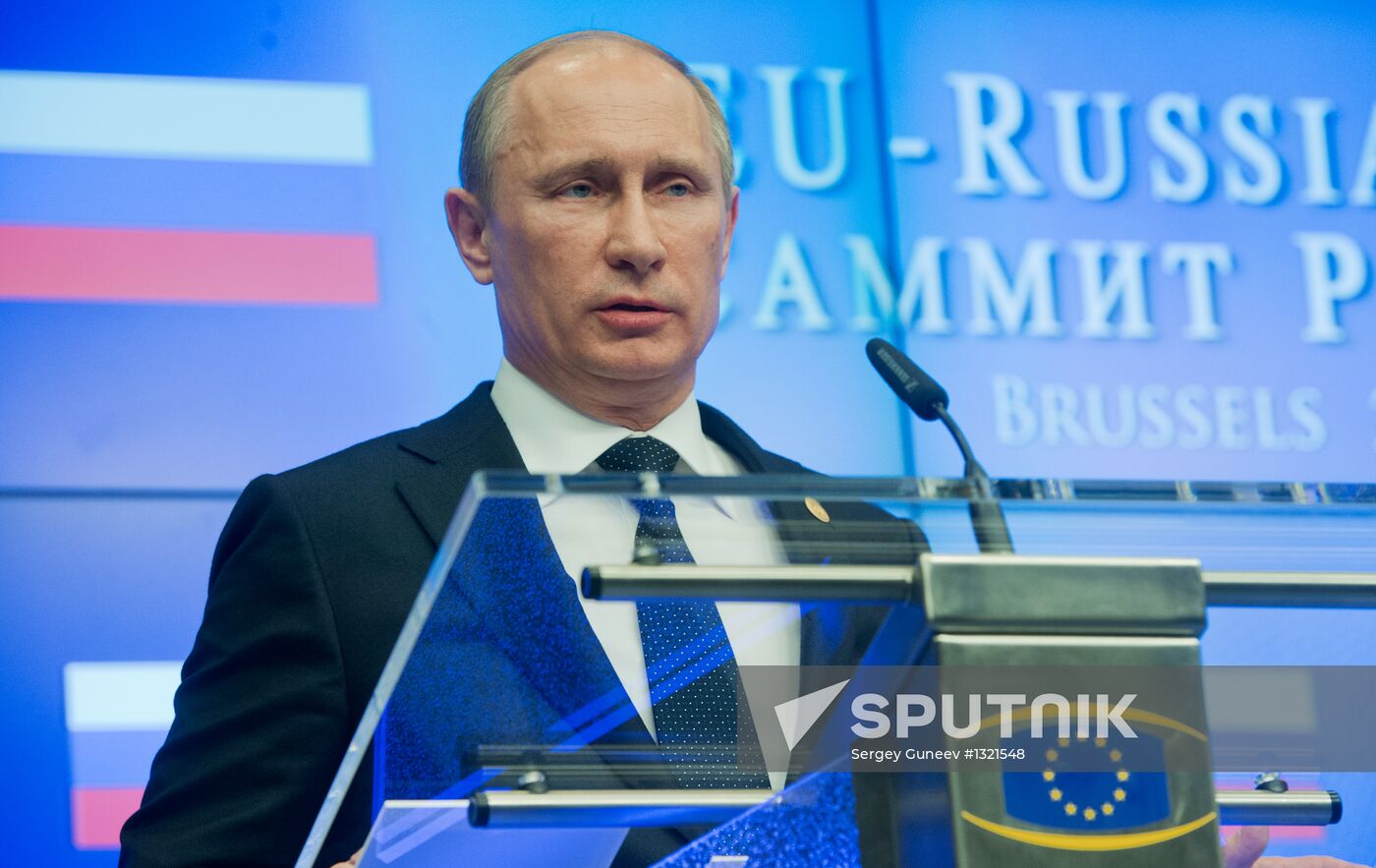 Vladimir Putin at EU-Russia Summit, Brussels