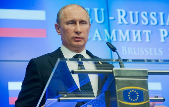 Vladimir Putin at EU-Russia Summit, Brussels