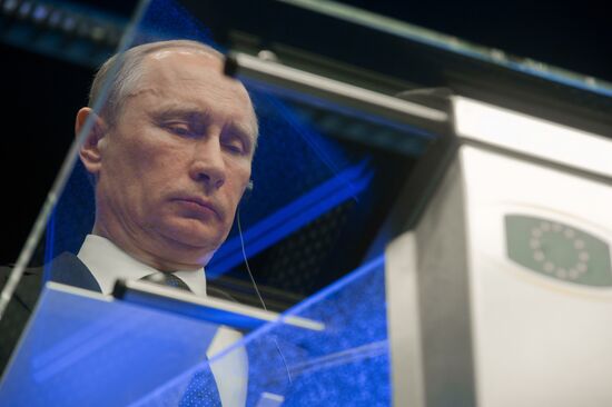 Vladimir Putin at EU-Russia Summit, Brussels