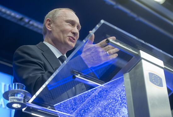 Vladimir Putin at EU-Russia Summit, Brussels