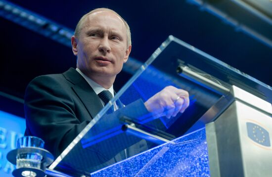 Vladimir Putin at EU-Russia Summit, Brussels