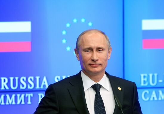 Vladimir Putin at EU-Russia Summit in Brussels