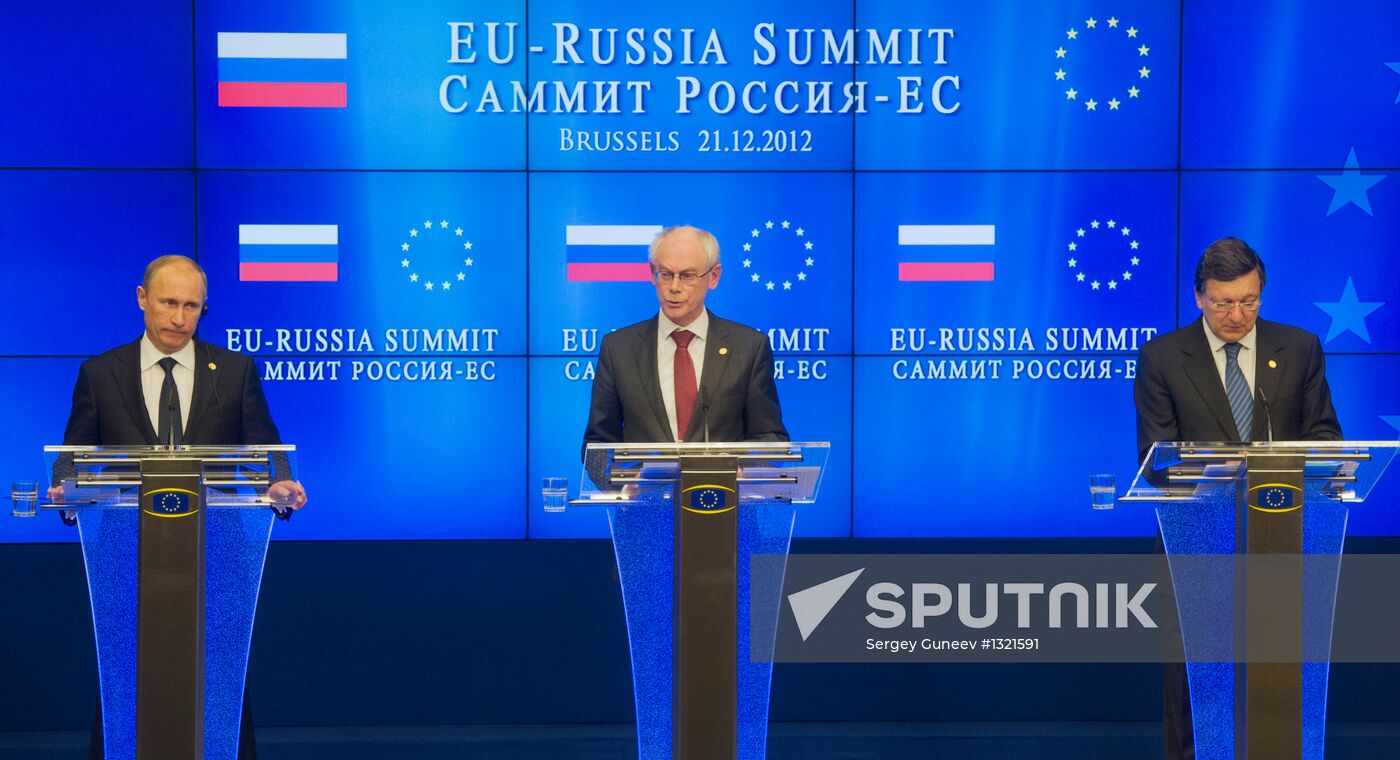 Vladimir Putin at EU-Russia Summit in Brussels