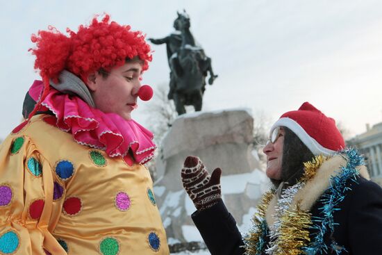 Meeting Ded Moroz in St. Petersburg