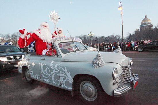 Meeting Ded Moroz in St. Petersburg